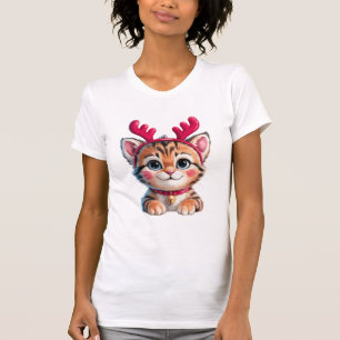 Sött litet renkalv Roligt jul för kattälskare T Shirt