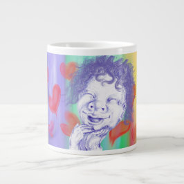 Sött litet skrattar med förtjusning jumbo mugg