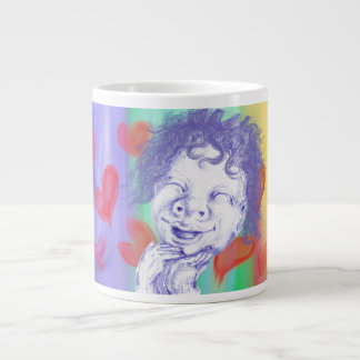 Sött litet skrattar med förtjusning jumbo mugg