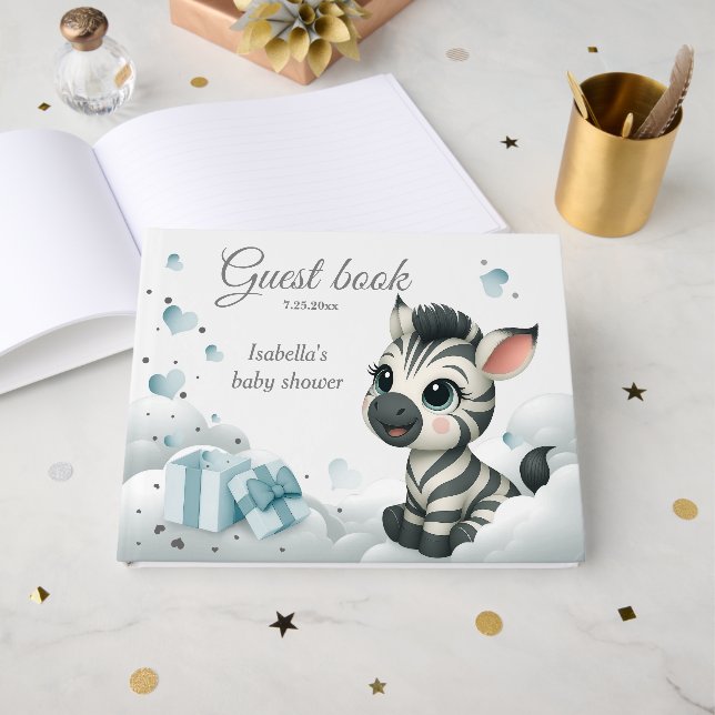 sött litet zebra  gästböcker (Framsida Öppen)