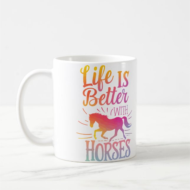 Sött Livet Är Bättre Med Hästar Ridning L Kaffemugg (Vänster)