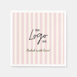 Sött Logotyp för Bageri Café med Randiga Tema - Ba Pappersservett