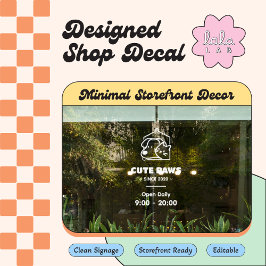 Sött logotyp för husdjursbutik & fönsterdekal för 