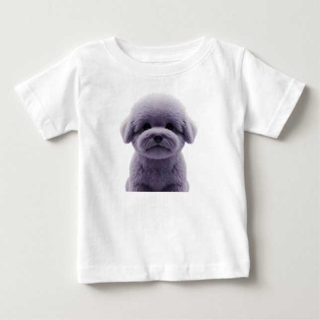 Sött Luddigt Lila Valp Isolerad  T Shirt (Framsida)