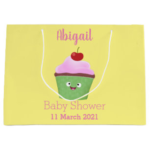 Sött lyckligt cupcake serieillustration