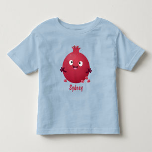 Sött lyckligt granatäpple frukt tecknad film t shirt