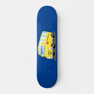 Sött lyckligt gult skolbusscartoon mini skateboard bräda 18,5 cm