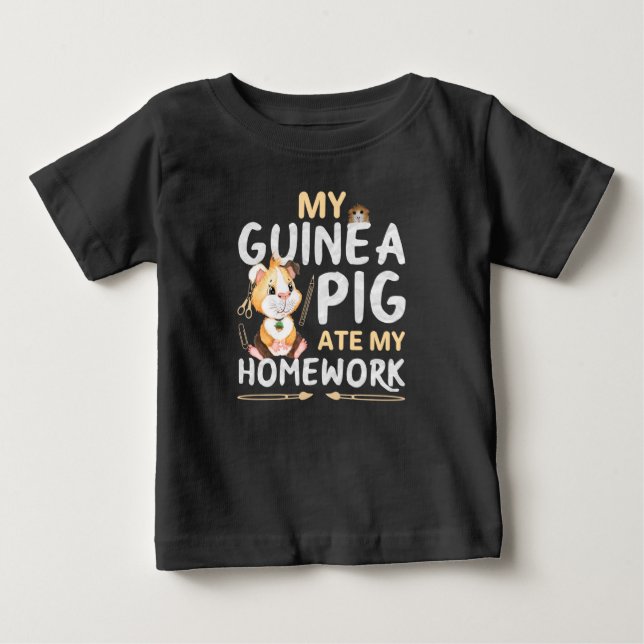 Sött Marsvin åt Min Läxor T Shirt (Framsida)