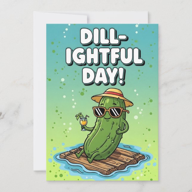 Sött matpuns Dill-ightful Daysilly pickle älskare Tack Kort (Framsida)