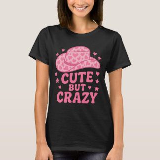 Sött Men Galet Rosa Cowgirlhatt Design T Shirt