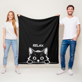 Sött minimalistiskt design med katt - KATT 1 + tex Fleecefilt