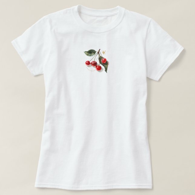 Sött Minimalistiskt estetiskt färsk körsbär T Shirt (Design framsida)