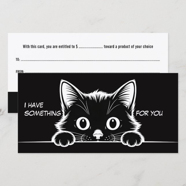 Sött minimalistiskt kattdesign - KATT 1 (Fram/baksida)