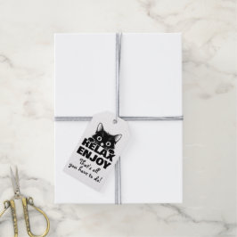 Sött minimalistiskt kattdesign - KATT 1 Presentetikett