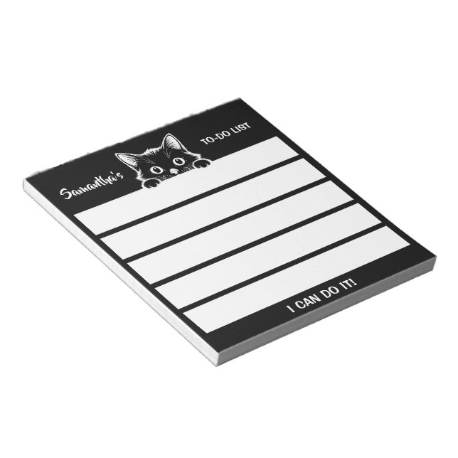 Sött minimalistiskt kattdesign - KATT 1a Anteckningsblock (Vinklad)