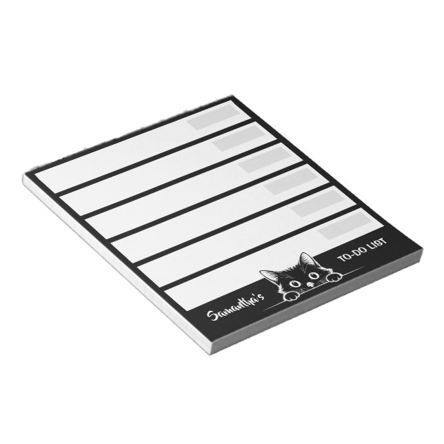 Sött minimalistiskt kattdesign - KATT 1a Anteckningsblock (Vinklad)