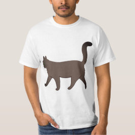 Sött minimalistiskt kattgrafik | Enkel gående katt T Shirt