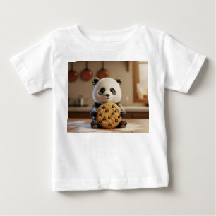 Sött mjölbestämt panda med jätte kaka t shirt