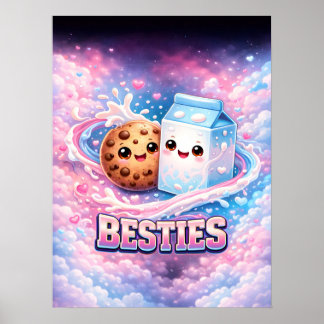 Sött mjölk- och kookiekonst poster