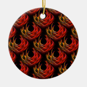 Sött Modern Boho Elegant Abstrakt Konst Mönster #5 Julgransprydnad Keramik