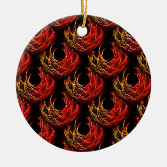 Sött Modern Boho Elegant Abstrakt Konst Mönster #5 Julgransprydnad Keramik (Framsidan)