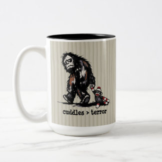 Sött monster Bigfoot Strumpa Apa Leksak Rolig Fras Två-Tonad Mugg
