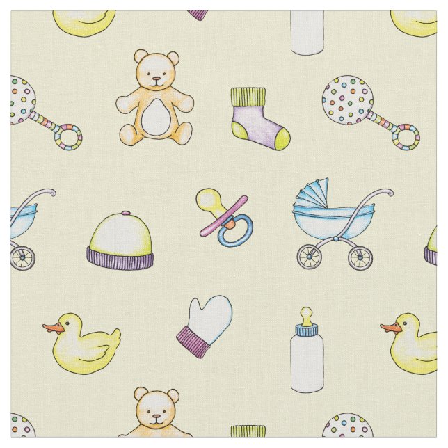 Sött mönster för baby shower tyg (Närbild)