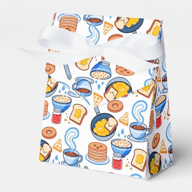 Sött mönster för frukost – Kawaii mat seamless Presentaskar (Framsidan Sidan)