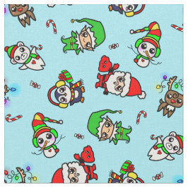 Sött mönster för Kawaii jultecken Tyg