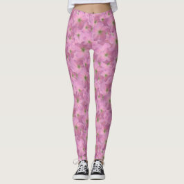 Sött mönster för rosaträdgårdblommor leggings