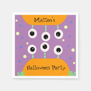 Sött monster Halloween-festkonfetti födelsedag Pappersservett