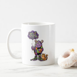 Sött monster med ballong kaffemugg