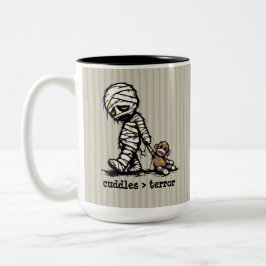 Sött monster Mummy Strumpa Apa Leksak Rolig fras Två-Tonad Mugg