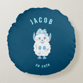 Sött monster rund kudde