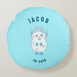 Sött monster rund kudde