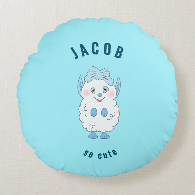 Sött monster rund kudde (Framsidan)