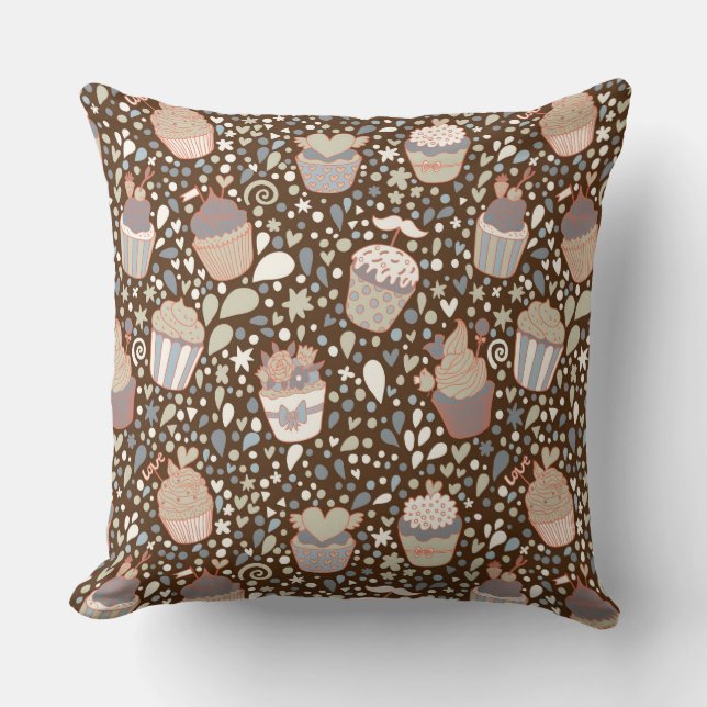 Sött mönster som göras av smaklig muffins kudde (Framsida)