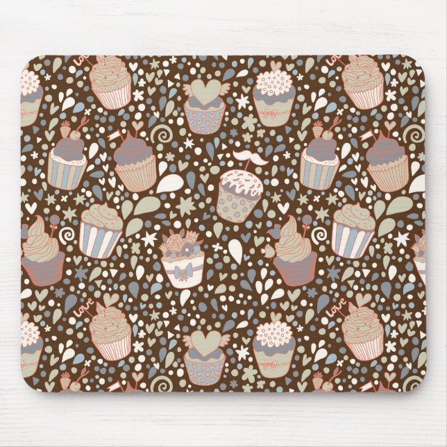 Sött mönster som göras av smaklig muffins musmatta (Framsidan)