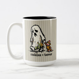 Sött monster spöktocka apa leksak rolig fras Två-Tonad mugg