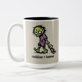 Sött monster zombie strumpmonkey leksak rolig fras Två-Tonad mugg
