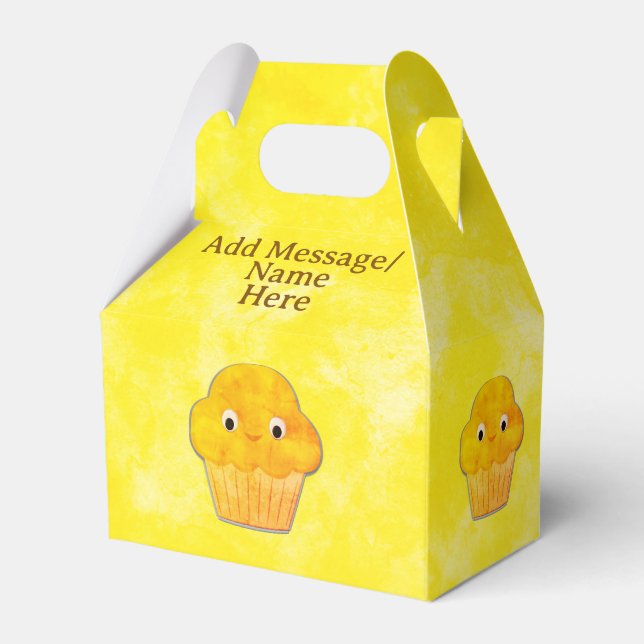Sött Muffinritning Anpassat Namn Presentaskar (Framsidan Sidan)