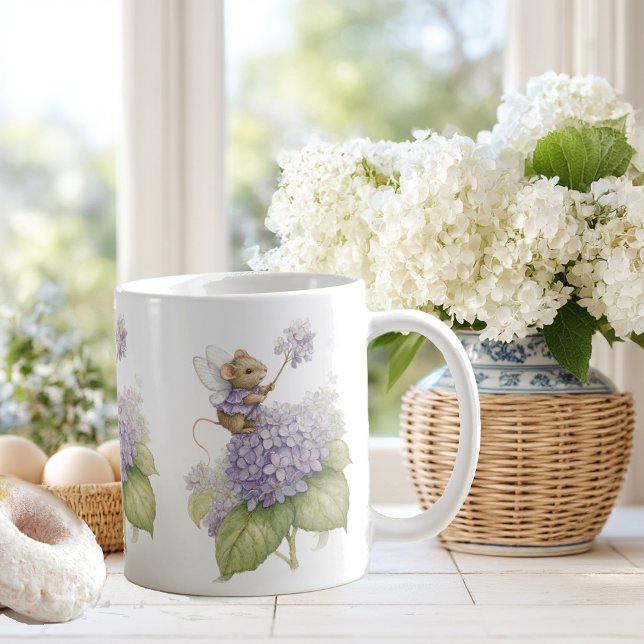sött mus med fjärilsvingar kaffemugg (Skapare uppladdad)
