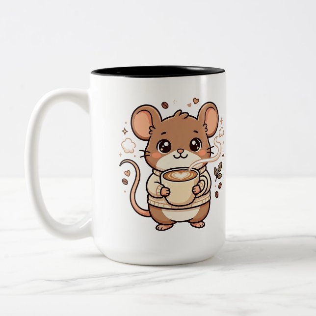 Sött Muslatte Hjärt Kawaii Mugg (Vänster)