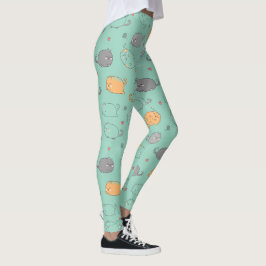Sött & mysigt sovande kattdrömmar-mönster leggings