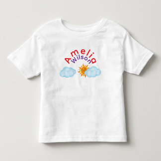 Sött Namn i Regnbåge Ljust Sol och Moln T Shirt