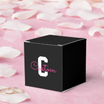 Sött Namn & Monogram | Svart Vitt & Rosa