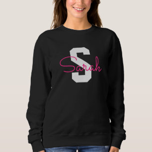 Sött Namn & Monogram   Svart Vitt & Rosa T Shirt