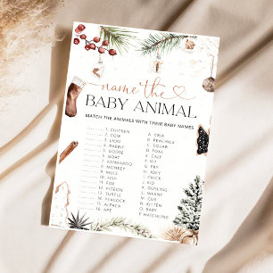 Sött Namnge Baby Djuret Baby Shower Lek