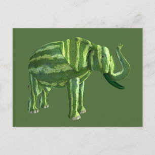 Sött Nationella Vattenmelon Dagen Elefant Vykort