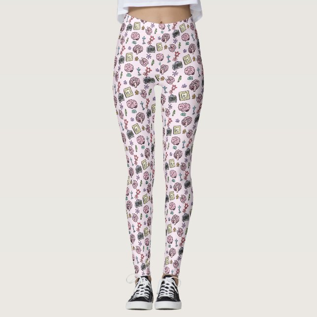 Sött neurovetenskapligt mönster leggings (Framsida)